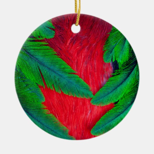 Prachtquetzal veerontwerp keramisch ornament (Voorkant)