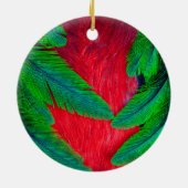 Prachtquetzal veerontwerp keramisch ornament (Achterkant)