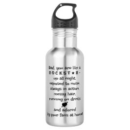 Practical Gift For Rockstar Dad, Custom 18oz Waterfles