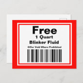 Practical Joke Blinker Fluid Coupon Briefkaart (Voorkant / Achterkant)