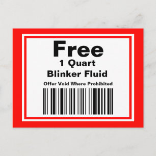 Practical Joke Blinker Fluid Coupon Briefkaart