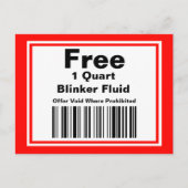 Practical Joke Blinker Fluid Coupon Briefkaart (Voorkant)