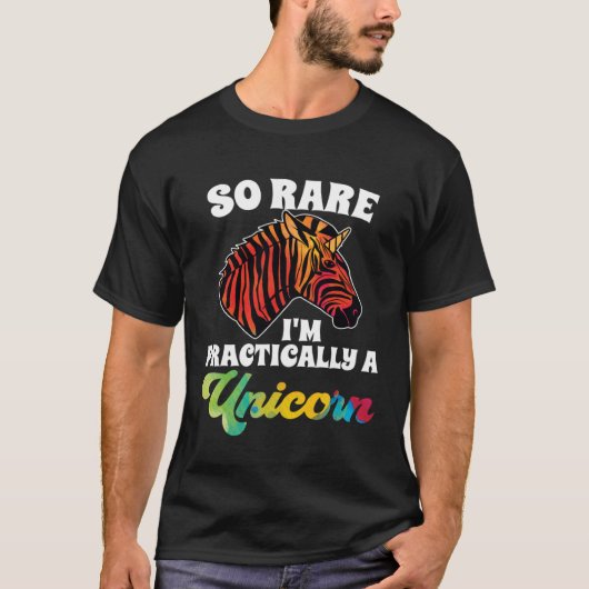 Practically A Zebra Unicorn Rare Disease Awareness T-shirt (Voorkant)