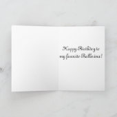 "Practice Makes Perfect" ballerina kaart - paarse (Binnen)