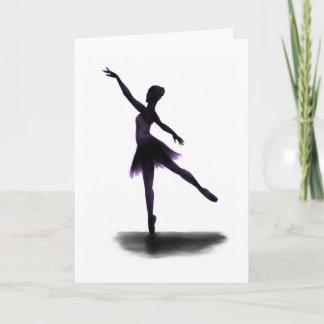 "Practice Makes Perfect" ballerina kaart - paarse