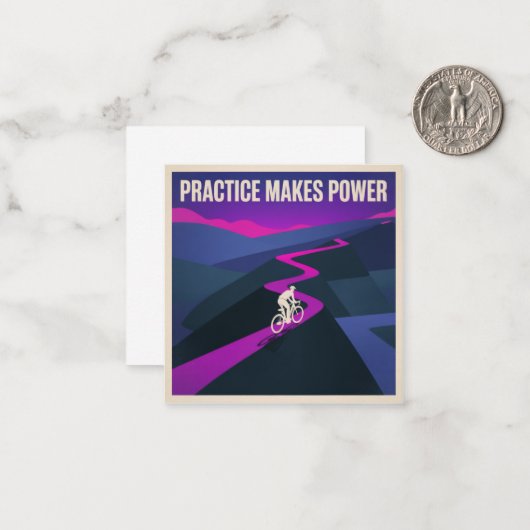 Practice Makes Power Notitiekaartje (Voorkant / Achterkant in situ)