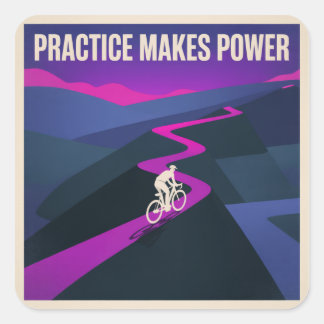 Practice Makes Power Vierkante Sticker
