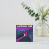 Practice Makes Power Vierkante Visitekaartje (Staand voorkant)