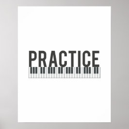 practice piano decorative motivational decor poster