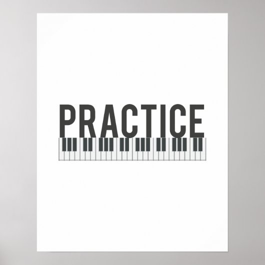 practice piano decorative motivational decor poster (Voorkant)
