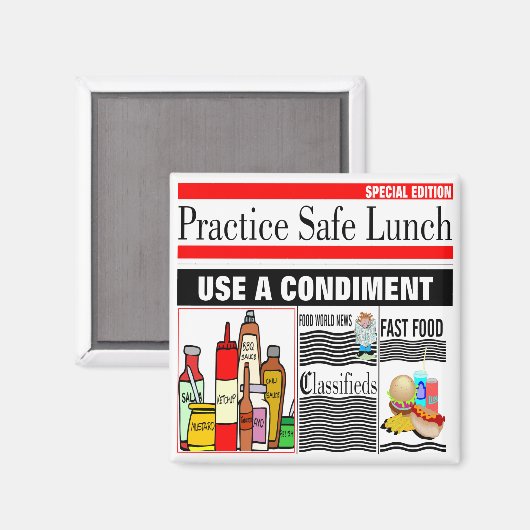 Practice Safe Lunch Magneet (Voorkant / Achterkant)