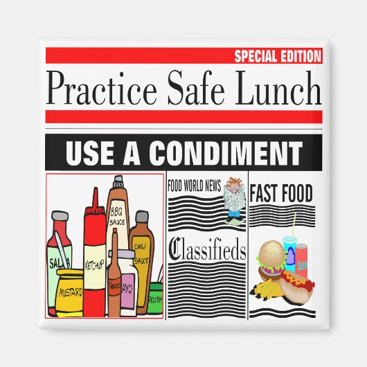 Practice Safe Lunch Magneet (Voorkant)