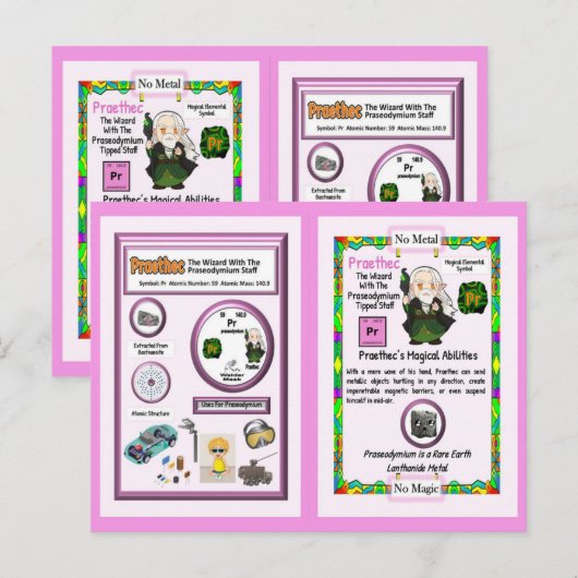 Praethec Wizard - Praseodymium-element Briefkaart (Voorkant / Achterkant)