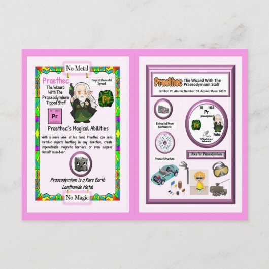 Praethec Wizard - Praseodymium-element Briefkaart (Achterkant)