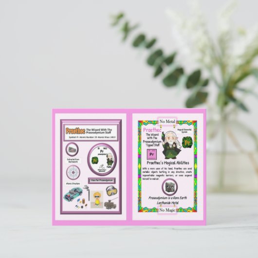 Praethec Wizard - Praseodymium-element Briefkaart (Staand voorkant)