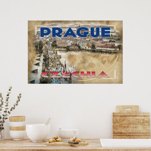 Prag Bezoek Tsjechië Poster (Keuken)