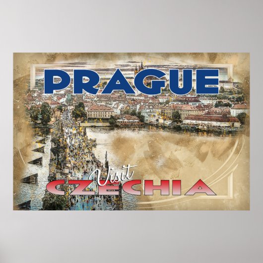 Prag Bezoek Tsjechië Poster (Voorkant)