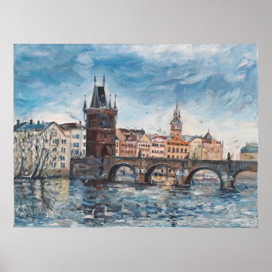Prag - Charles-Brückenmalerei Poster (Voorkant)