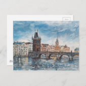 Prag - schilderij Charles bridge Briefkaart (Voorkant / Achterkant)