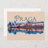 Praga: Evening Skyline Briefkaart (Voorkant / Achterkant)
