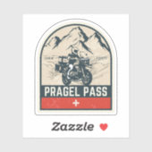Pragel Pass Zwitsers-Alpen motortour Sticker (Vel)