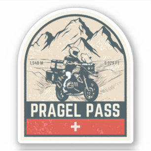 Pragel Pass Zwitsers-Alpen motortour Sticker