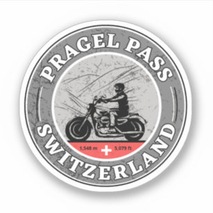 Pragel Pass Zwitsers-Alpen motortour Sticker