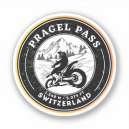 Pragel Pass Zwitsers-Alpen motortour Sticker