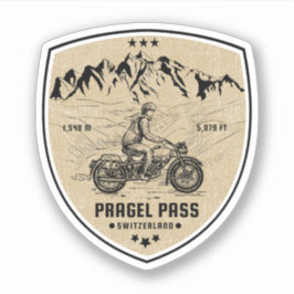 Pragel Pass Zwitsers-Alpen motortour Sticker