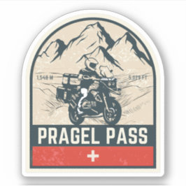 Pragelpas Zwitserse Alpen motorfietstocht Sticker