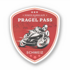 Pragelpas zwitserse Alpen motorfietstocht Sticker