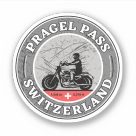 Pragelpas Zwitserse Alpen motorfietstocht Sticker