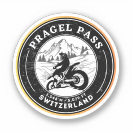 Pragelpas Zwitserse Alpen motorfietstocht Sticker