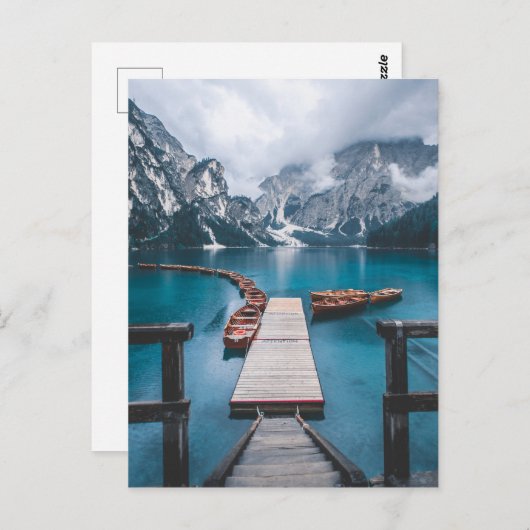 PRAGSER WILDSEE (LAKPRAGS), ZUID TYROL, ITALIË BRIEFKAART (Voorkant / Achterkant)