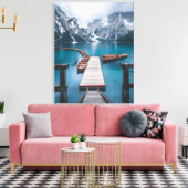 PRAGSER WILDSEE (LAKPRAGS), ZUID TYROL, ITALIË CANVAS AFDRUK (Insitu (Woonkamer))