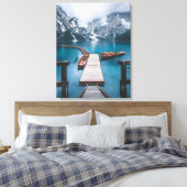 PRAGSER WILDSEE (LAKPRAGS), ZUID TYROL, ITALIË CANVAS AFDRUK (Insitu (Slaapkamer))