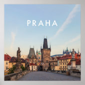 Prague 006E - Charles Bridge Morning Poster (Voorkant)
