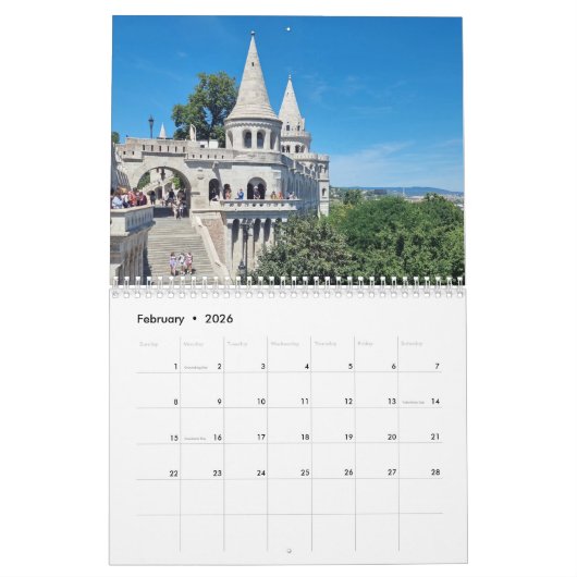 Prague and Budapest 2026 calendar Kalender (Feb 2026)