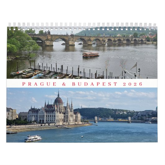 Prague and Budapest 2026 calendar Kalender (Hoes)