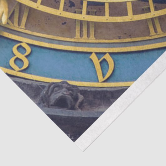 Prague Astrological Clock Decoupage Sheet Tissuepapier (Detail)