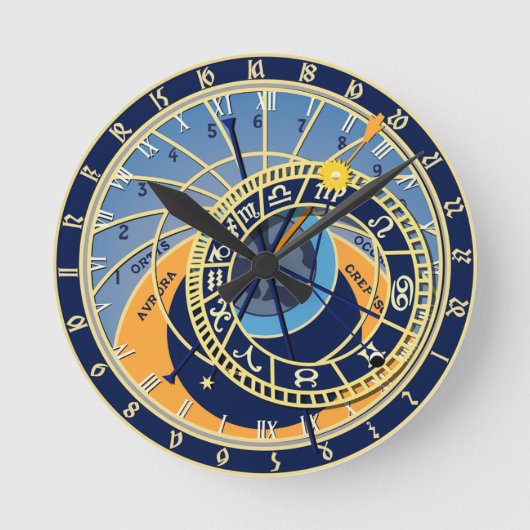 Prague Astrological Clock Ronde Klok (Voorkant)