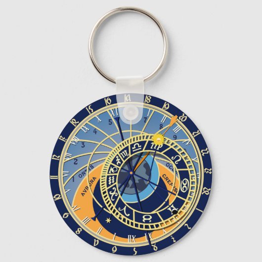 Prague Astrological Clock Sleutelhanger (Voorkant)