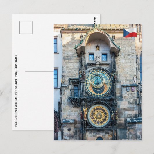 Prague Astronomical Clock Briefkaart (Voorkant / Achterkant)