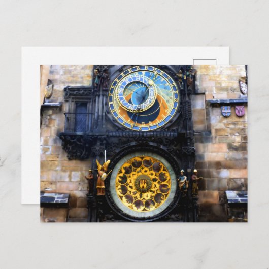 Prague Astronomical Clock Photo Briefkaart (Voorkant / Achterkant)
