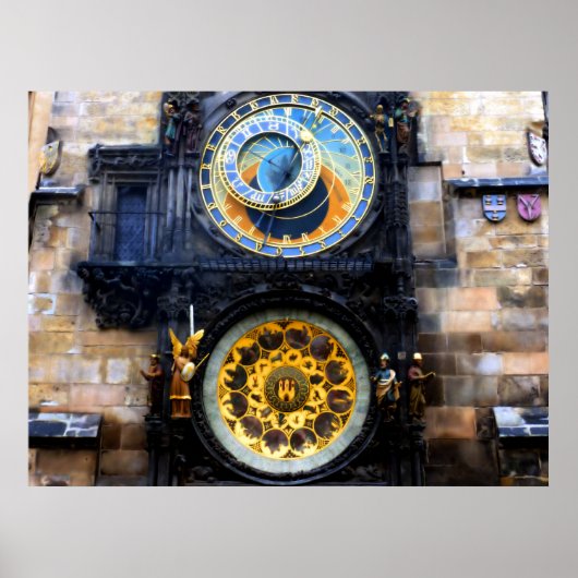 Prague Astronomical Clock Photo Poster (Voorkant)
