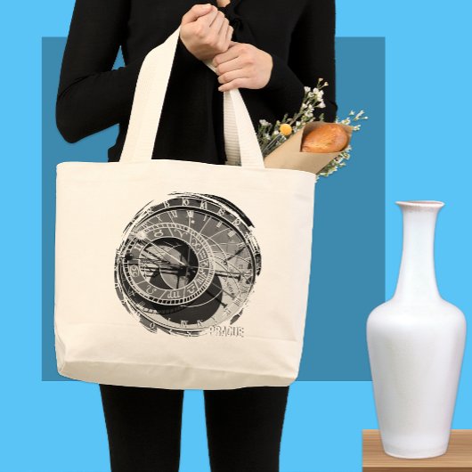 Prague, Astronomical Clock, Shopping Grote Tote Bag