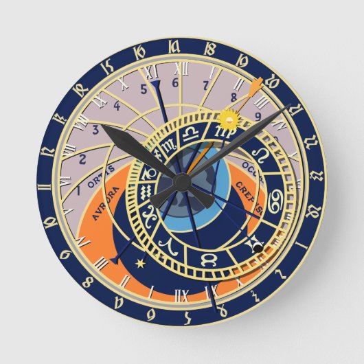 Prague Astronomical Clock Watch, Round Ronde Klok (Voorkant)