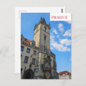 Prague Astronomische Klok uitzicht ansichtkaart Briefkaart (Voorkant / Achterkant)