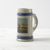 Prague Blue en White STein Bierpul (Voorkant rechts)