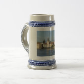 Prague Blue en White STein Bierpul (Voorkant links)